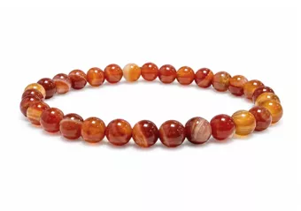 Bracciale in Agata Rossa Striata A perle 6mm