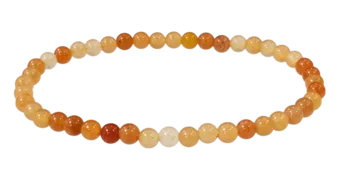 Bracciale in Avventurina Arancione A perle 4mm