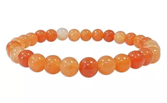 Bracciale in Avventurina Arancione A perle 6mm