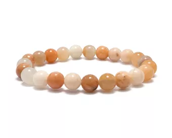 Bracciale in Avventurina Pesca A Perle 8-9 mm