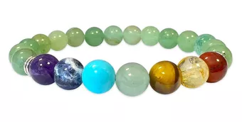 Bracciale in Avventurina Verde 7 Chakra A perle 8mm