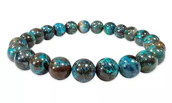 Bracciale Azurite Malachite Chrysocolla perline AA 7.5-8.5 mm
