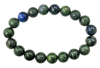 Bracciale in Azzurrite e Malachite stabilizzata A perle 10mm