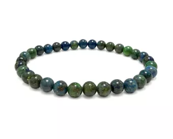 Bracciale in Azzurrite e Malachite stabilizzata A perle 6mm