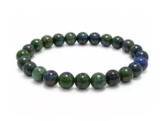 Bracciale in Azzurrite e Malachite stabilizzata A perle 8mm