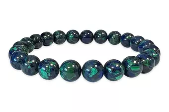Bracciale in Azzurrite e Malachite AAA perle 8mm