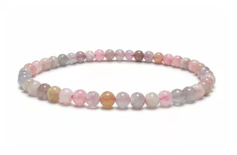 Bracciale in Berilli Acquamarina e Morganite A+ Perle 4 mm