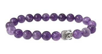 Bracciale Ametista & Buddha A perles 8mm