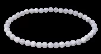 Bracciale con perline AA nastrinate di calcedonio blu da 4,5 mm