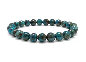 Bracciale Chrysocolla Türkiye AAA perline 7mm