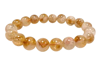 Bracciale in citrino riscaldato perline 10mm