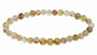 Bracciale in citrino trattato termicamente con perle da 5-6 mm
