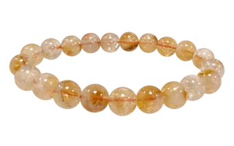 Bracciale in citrino trattato termicamente con perle da 8-9 mm