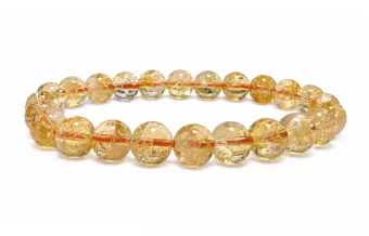 Bracciale Citrino Riscaldato AA perle 8-9mm