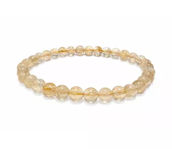 Bracciale in Citrino Naturale AA con Perle da 6mm