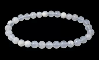 Bracciale in calcedonio blu con perline da 6-6.5 mm