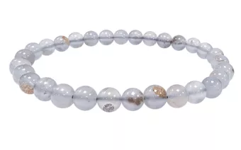 Bracciale in calcedonio blu con perline AA da 6-6.5 mm
