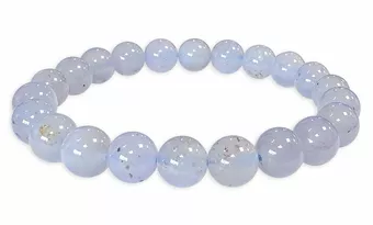 Bracciale in calcedonio blu AA perline 8-9 mm