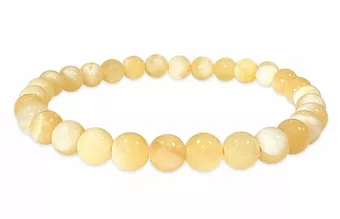 Bracciale in Calcite Arancione a perline da 6mm