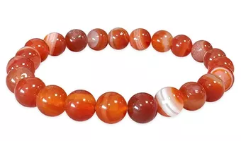 Bracciale in Corniola Striata A perle 8mm