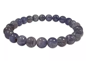 Bracciale in cordierite Lolite AA con perline da 6-7 mm