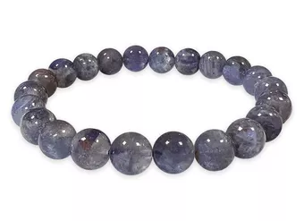 Bracciale Cordierite Lolite AAA perline 7.5-8.5 mm