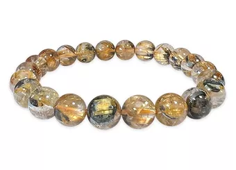 Bracciale in cristallo di rocca Rutilo ematite AAA perline 7.5-8.5 mm