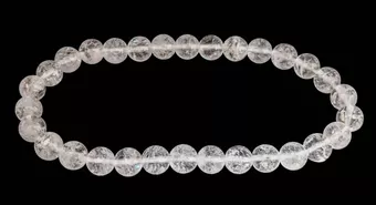 Bracciale in Cristallo di Rocca Crack A perle 6mm