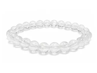 Bracciale Cristallo di Rocca Crack AB perle 8mm