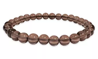 Bracciale in Cristallo di Rocca Fumé A perle 6mm
