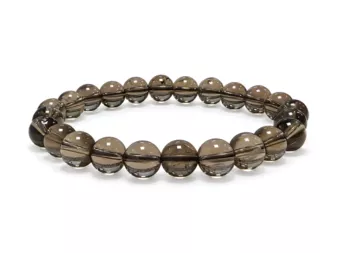 Bracciale in Cristallo di Rocca Fumé A perle 8mm