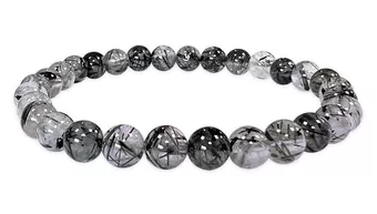 Bracciale in Cristallo di Rocca con Tormalina AA perle 5.5-6.5mm