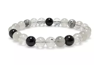 Bracciale in Cristallo di Rocca con Tormalina A perle 8-9mm