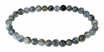 Bracciale in cianite blu naturale con perle da 5,5 mm