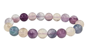 Bracciale in Fluorite Multicolore AA perle 10mm