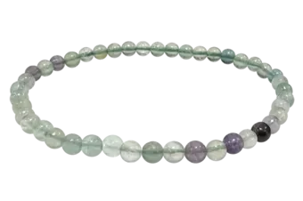Bracciale in Fluorite Multicolore A perle 4-5mm