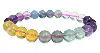 Bracciale in Fluorite Multicolore AAA perle 8mm