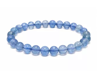 Bracciale Fluorite Blu AA perle 6-7mm