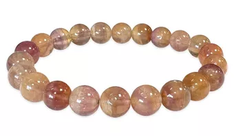 Bracciale in Fluorite Gialla e Viola AA perle 7.5-8.5mm