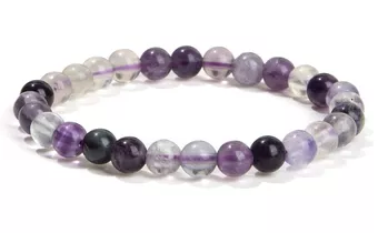 Bracciale in Fluorite Viola AB perle 6mm