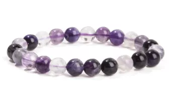 Bracciale in Fluorite Viola AB perle 8mm