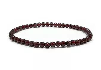 Bracciale in Granato Rosso A perle 4mm