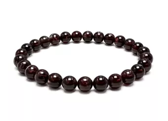 Bracciale in Granato Rosso AA Perle 6 mm