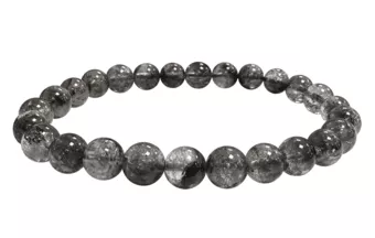 Bracciale in cristallo Herkimer con perline da 7-8 mm