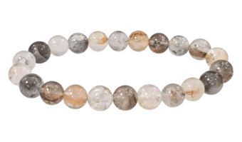 Bracciale in cristallo Herkimer con perline da 7,5-8,5 mm
