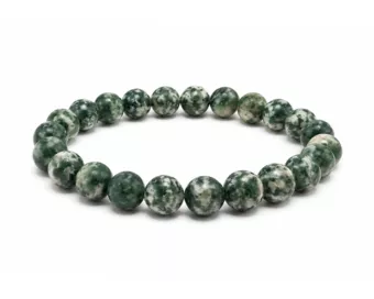 Bracciale in Giada Verde AB con Perle da 8mm