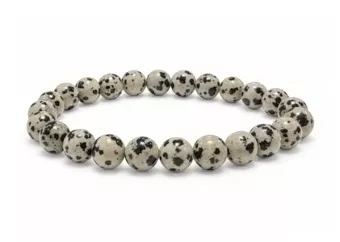 Bracciale in Diaspro Dalmata A perle 8-9mm
