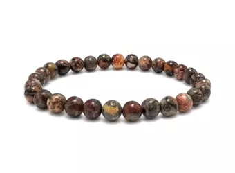 Bracciale in Diaspro Leopardo A perle 6-7mm