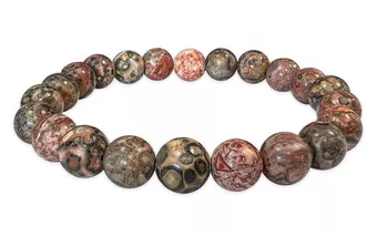 Bracciale in Diaspro Leopardo A perle 8-9mm
