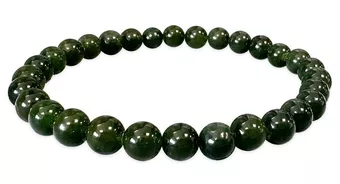 Pulsera de Jade Nefrita de Canadá AA+ cuentas de 6mm